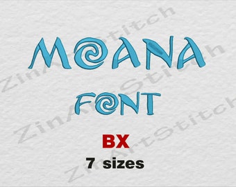 Moana Font Embroidery Design Monogram Alphabet 7 Sizes BX formats