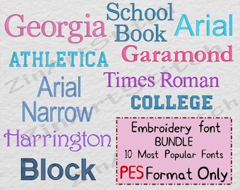 Embroidery Fonts Pack 10 Best Sellers embroidery fonts Bundle Instant Download Alphabet Script Letters Monogram 5 Sizes ONLY PES format