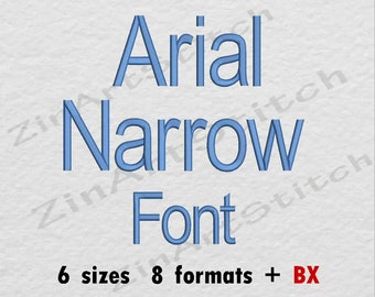 Arial Narrow Embroidery Font Machine Embroidery Design Instant Download Monogram Alphabet 6 Sizes 8 Formats BX