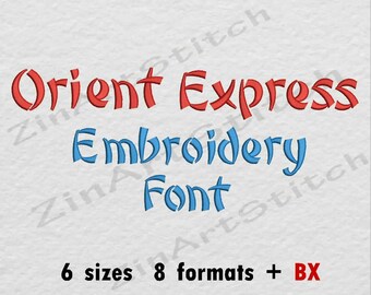 Orient Express Embroidery Font Machine Embroidery Design Instant Download Monogram Alphabet 6 Sizes 8 Formats BX