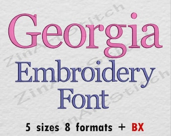Georgia Embroidery Font Machine Embroidery Design Instant Download Monogram Alphabet 5 Sizes 8 Formats BX