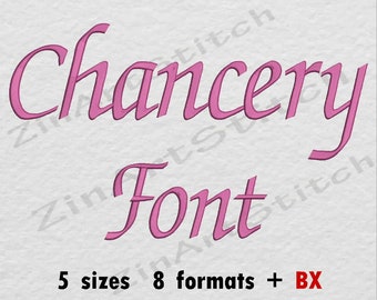 Chancery Embroidery Font Machine Embroidery Design Instant Download Monogram Alphabet 5 Sizes 8 Formats BX