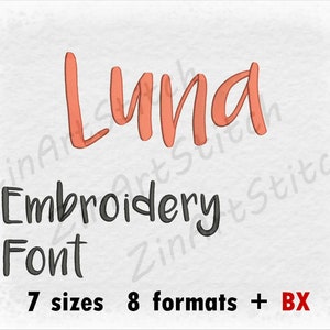 Luna embroidery Font - Machine Embroidery Design - Instant Download - 7 Sizes