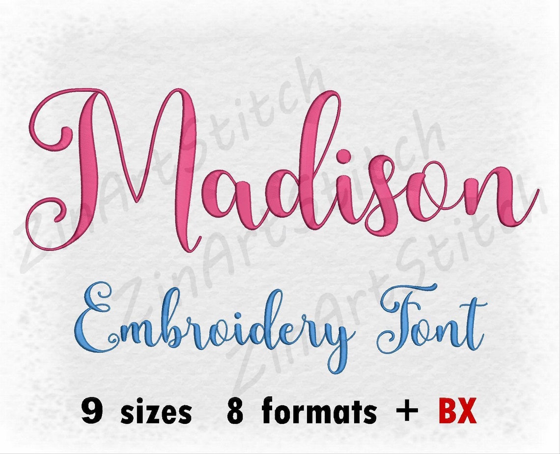 Madison Embroidery Font, Machine Embroidery Design, Punctuations and ...