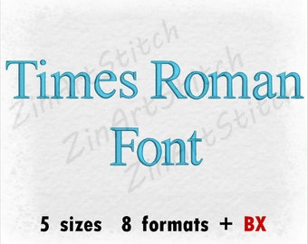 Times Roman embroidery Font, Machine embroidery design, Punctuations and numbers, Instant Download, 5 Sizes