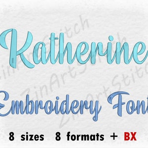 Katherine Embroidery Font Machine Embroidery Design Instant Download Monogram Alphabet 8 Sizes 8 Formats BX