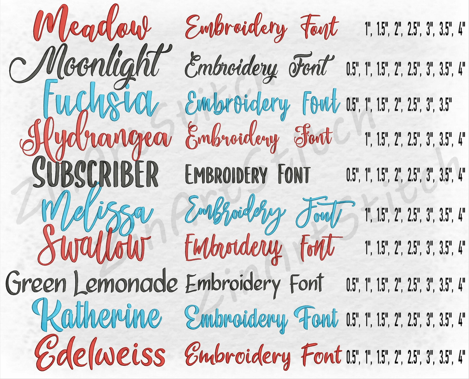 Bundle 10 Best Sellers Embroidery Fonts Embroidery Fonts Pack Instant
