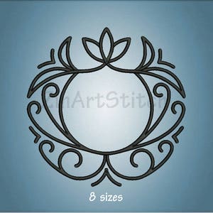 Frame Border Embroidery Design Monogram frame Machine Embroidery Design Letters not included Frame Royal border 8 Sizes 8 Formats