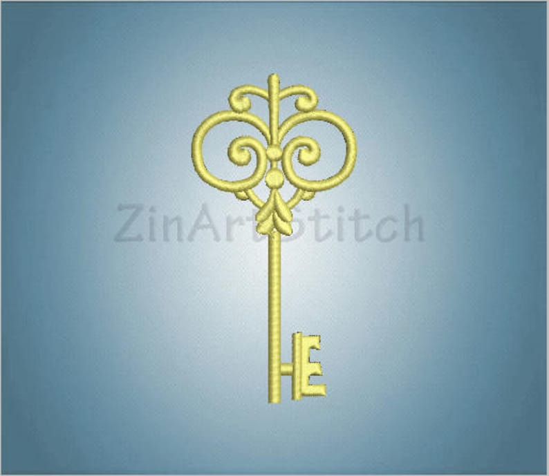 Vintage Key Machine Embroidery Design – 3 Sizes, 8 Formats (instant ...