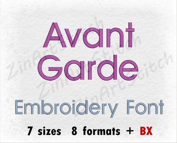 Avant Garde Embroidery Font Machine Embroidery Design Instant.