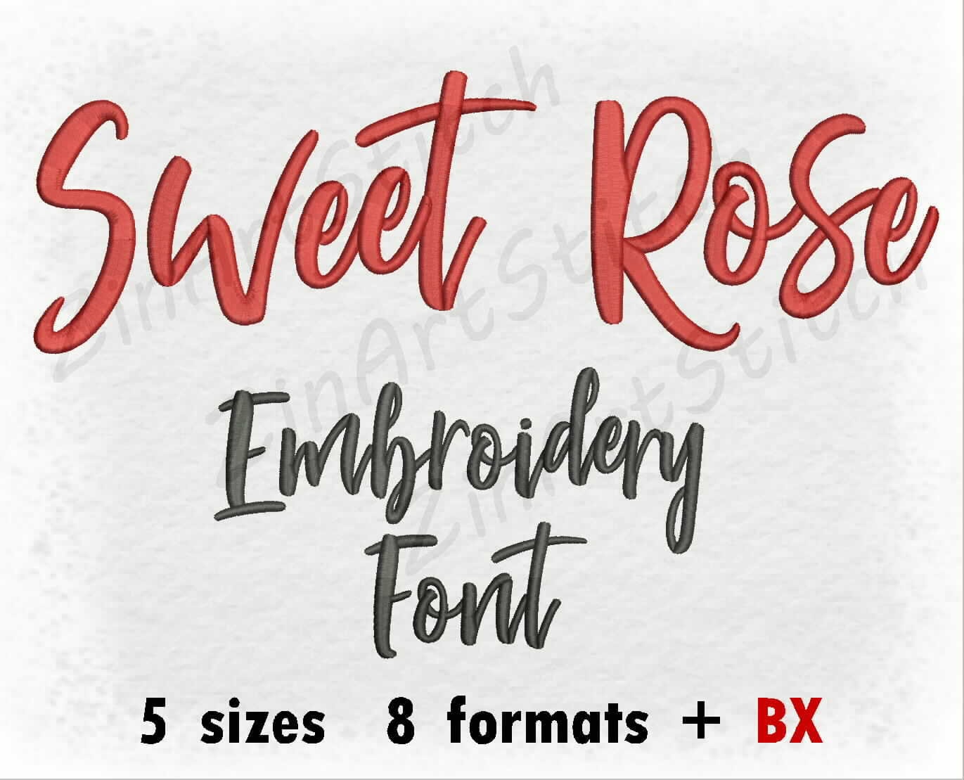 Download Sweet Rose Embroidery Font Machine Embroidery Design Instant Etsy