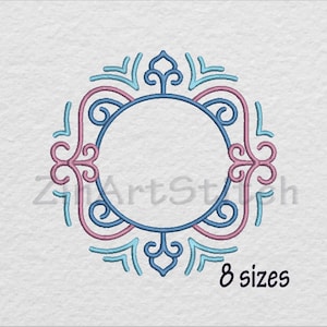 Frame Border Embroidery Design Monogram frame Machine Embroidery Design Letters not included Frame Royal border 8 Sizes 8 Formats
