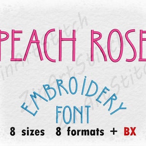 Peachy Rose Embroidery Font Embroidery Design Monogram Alphabet Instant Download 8 Sizes 8 formats BX