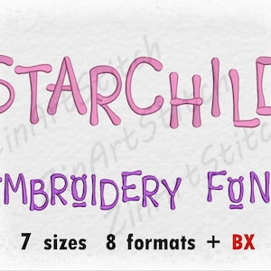 Starchild Embroidery Font Machine Embroidery Design Instant Download Monogram Alphabet 7 Sizes 8 Formats BX