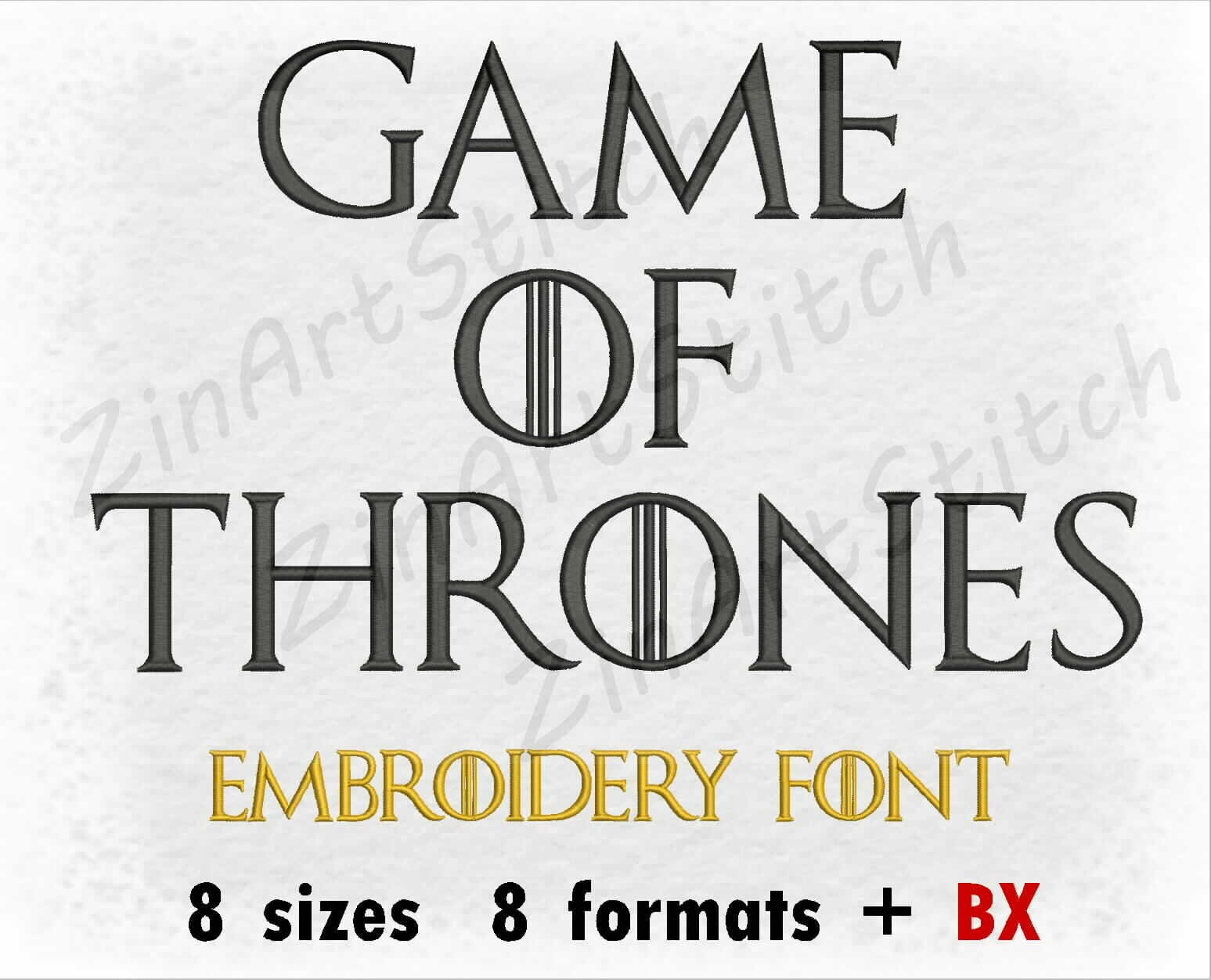 Game Of Thrones Embroidery Font Machine Embroidery Design Etsy