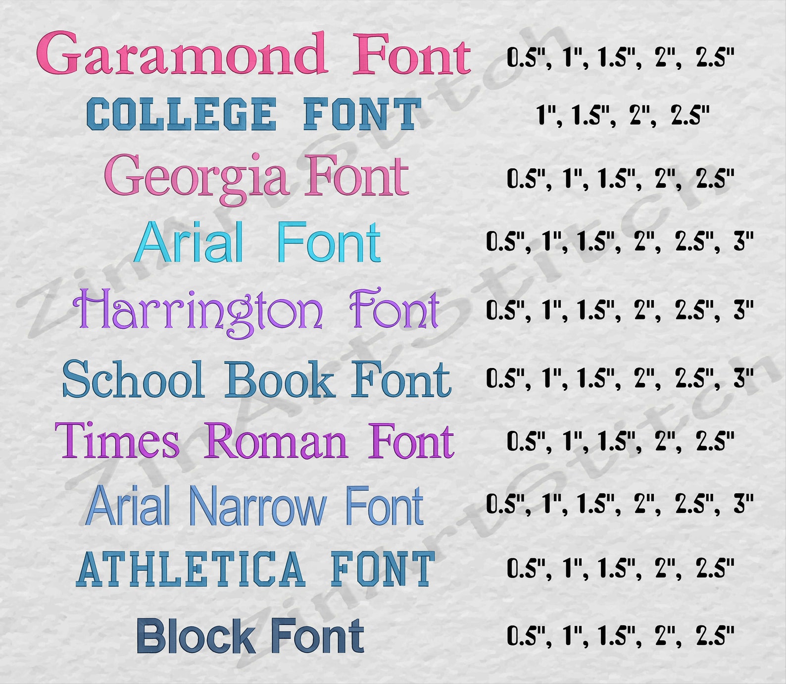 Embroidery Fonts Pack 10 Best Sellers Embroidery Fonts Bundle Etsy