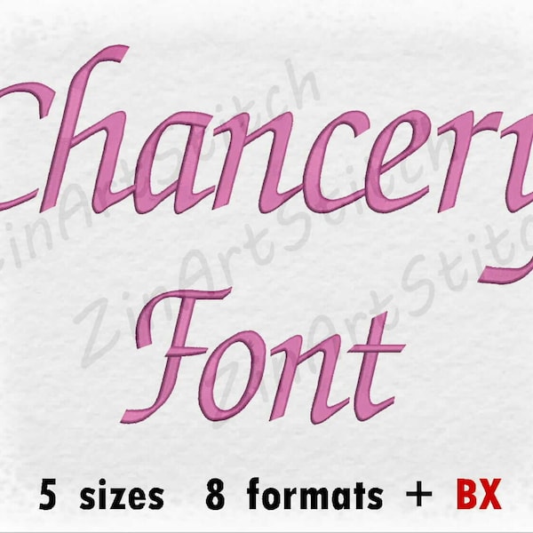 Chancery Embroidery Font Machine Embroidery Design Instant Download Monogram Alphabet 5 Sizes 8 Formats BX