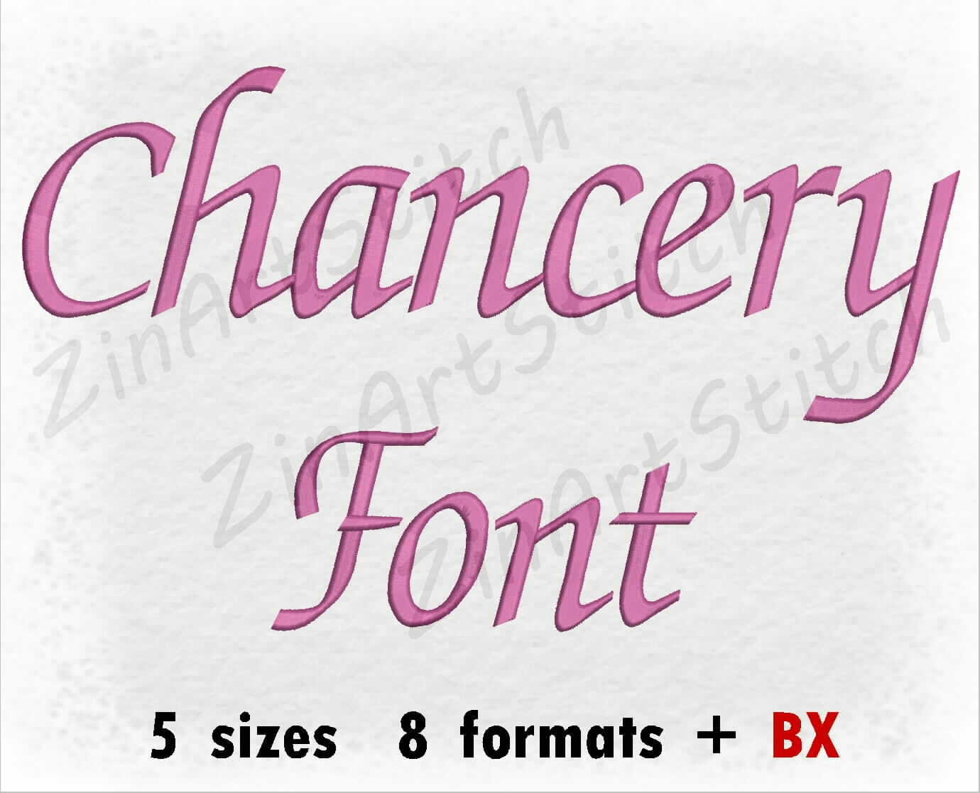 英語 フォント 見本 Chancery 刺繍フォント - 機械刺繍デザイン - 句読点と数字 - すぐに