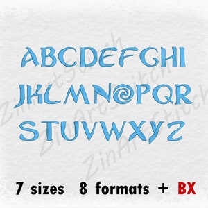Embroidery Font Design Monogram Alphabet 7 Sizes 8 Formats BX formats