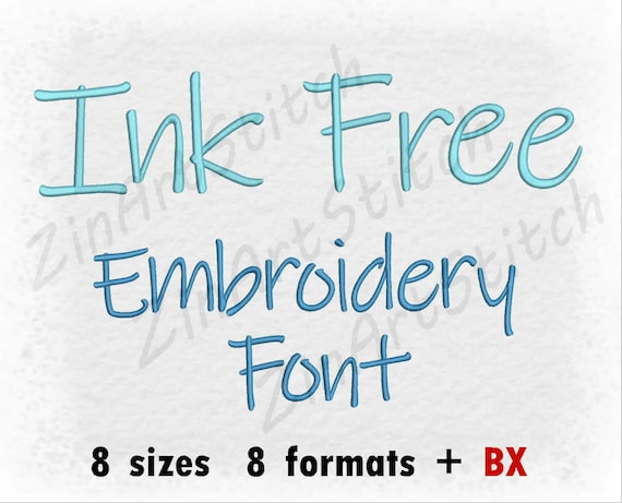 Ink Free Embroidery Font Machine Embroidery Design Instant
