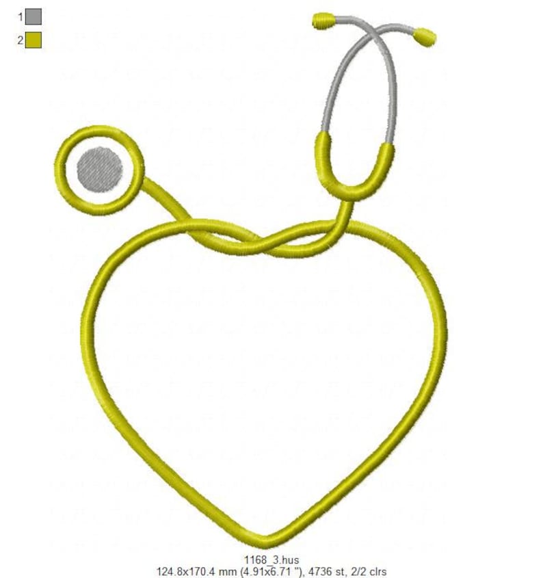 Stethoscope Monogram Frame Embroidery Design Border Embroidery Etsy