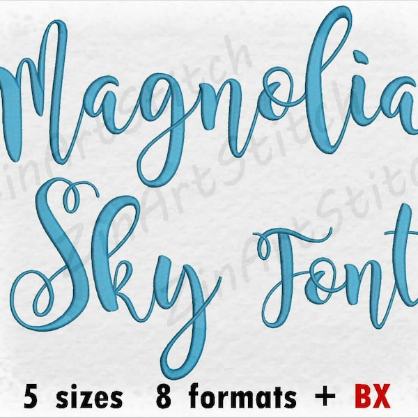 Magnolia Sky Embroidery Font - Etsy
