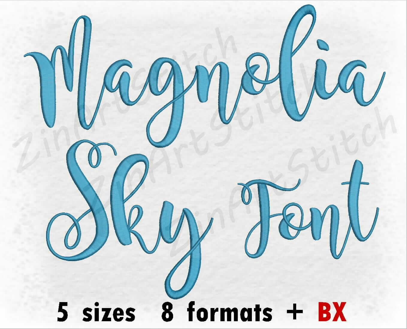 Magnolia Sky Embroidery Font Machine Embroidery Design Etsy
