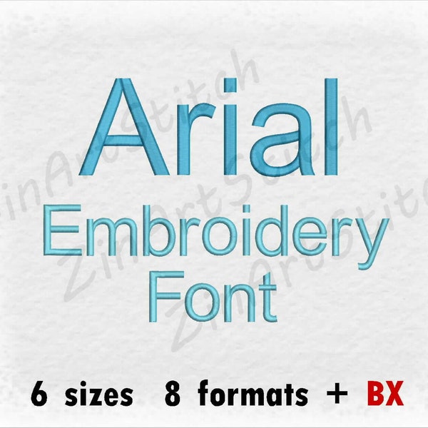 Arial Embroidery Font Machine Embroidery Design Instant Download Monogram Alphabet 6 Sizes 8 Formats BX