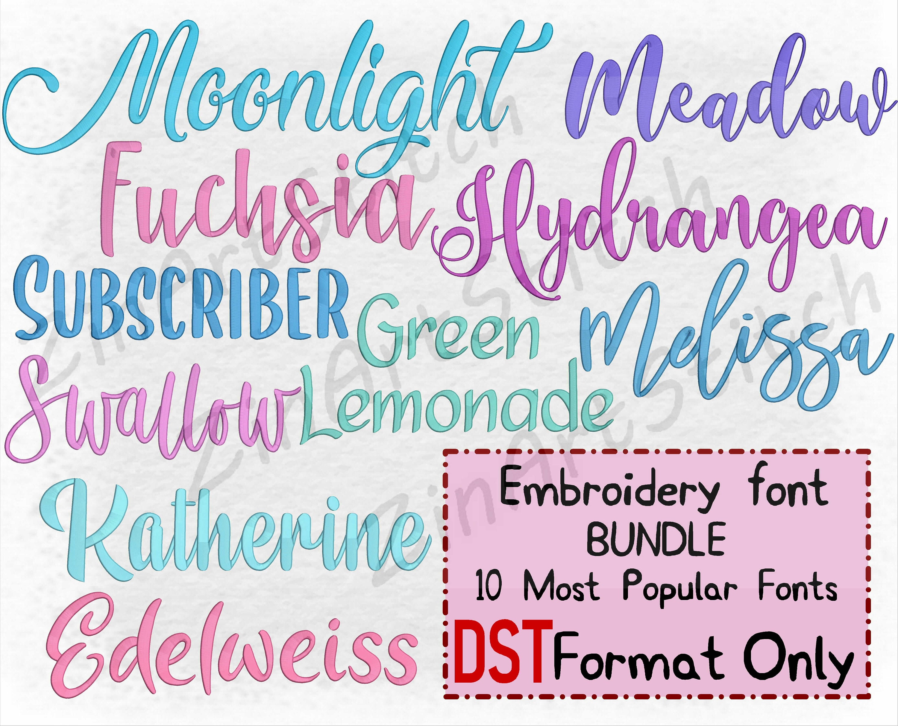 Bundle 10 Best Sellers embroidery fonts Embroidery Fonts Pack Instant Download Alphabet Script Letters Monogram 7-8 Sizes ONLY DST format