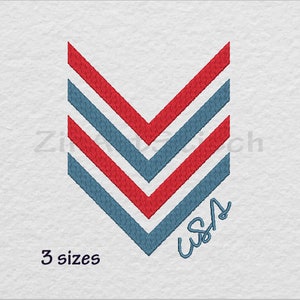 USA American Feathers Flag Embroidery Design Instant Download  3 Sizes 8 Formats