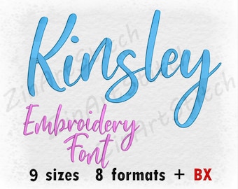 Kinsley Broderie Police Machine Broderie Design Ponctuations et chiffres Téléchargement instantané 9 Tailles 8 Formats BX