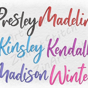 Kinsley embroidery Font, Machine embroidery design, Punctuations and numbers, Instant Download, 9 Sizes image 4