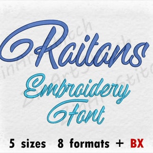 Raitans Embroidery Font Machine Embroidery Design Instant Download Monogram Alphabet 5 Sizes 8 Formats BX