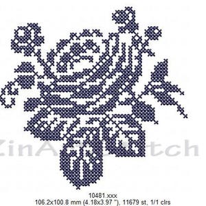 Download Machine embroidery design Rose  Machine Embroidery Cross Stitch design ,Instant Digital Download 3 Sizes 8 Formats