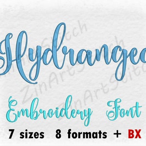 Hydrangea Embroidery Font Machine Embroidery Design Instant Download Monogram Alphabet 7 Sizes 8 Formats BX