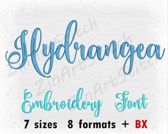 【IONSEOUL】Embroidery Lettering Short Sleeve 4JH370 Hydrangea Embroidery Font Machine Embroidery Design Instant