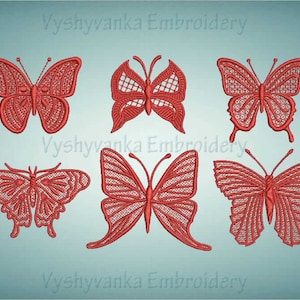 Decorative Butterfly Free Standing Lace Machine Embroidery Designs Instant Download  6 designs FSL