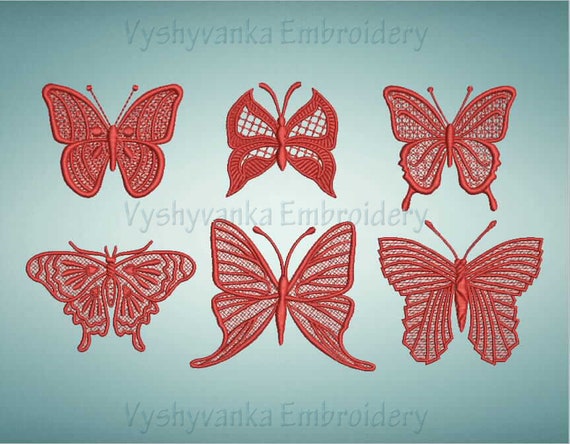 Decorative Butterfly Free Standing Lace Machine Embroidery Designs