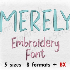Merely Embroidery Font Machine Embroidery Design Instant Download Monogram Alphabet 5 Sizes 8 formats BX