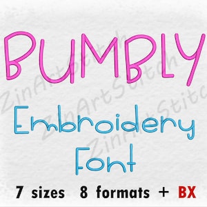 Bumbly Embroidery Font Machine Embroidery Design Instant Download Monogram Alphabet 7 Sizes 8 Formats BX