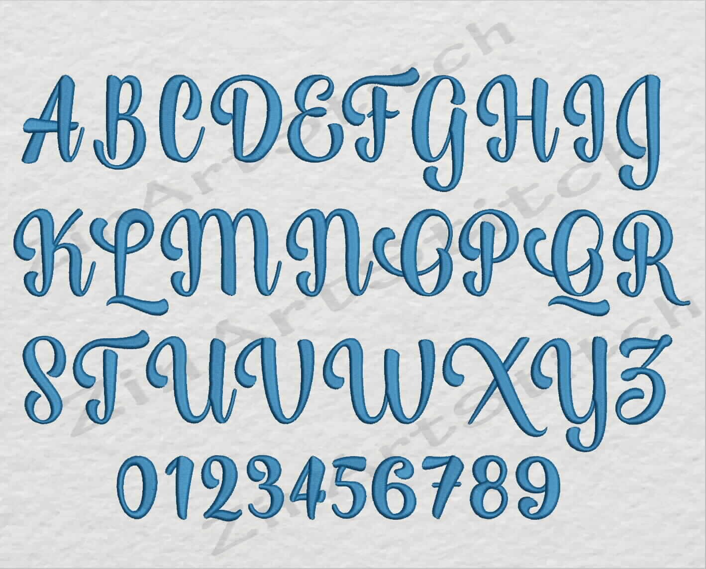 Lightning Script Embroidery Font, Machine Embroidery Design ...