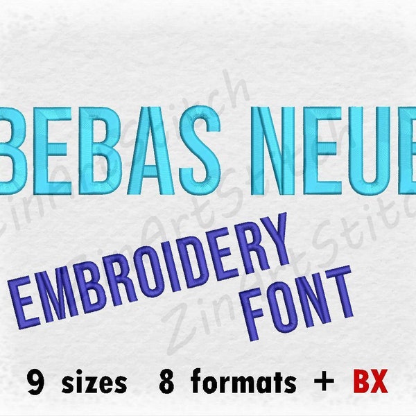 Bebas Neue Embroidery Font Machine Embroidery Design Instant Download Monogram Alphabet 9 Sizes 8 Formats BX