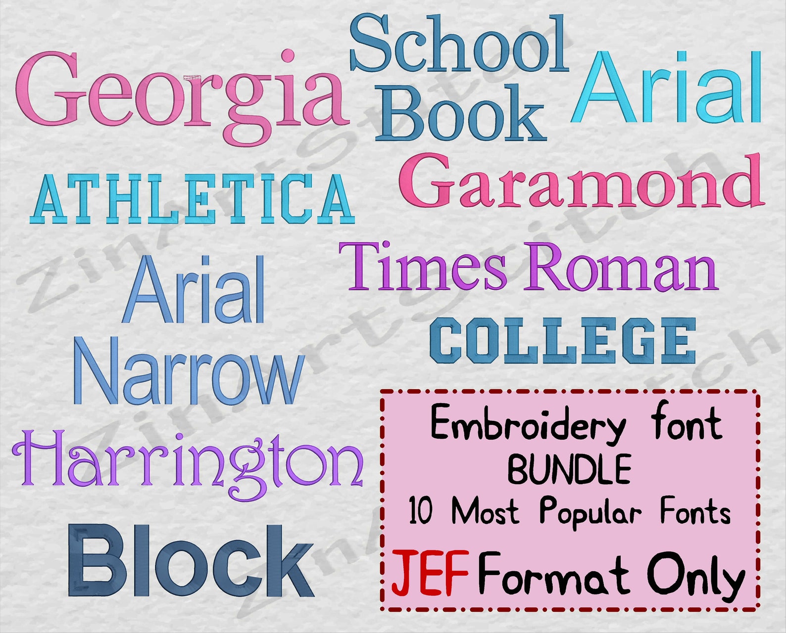 Embroidery Fonts Pack 10 Best Sellers Embroidery Fonts Bundle Etsy