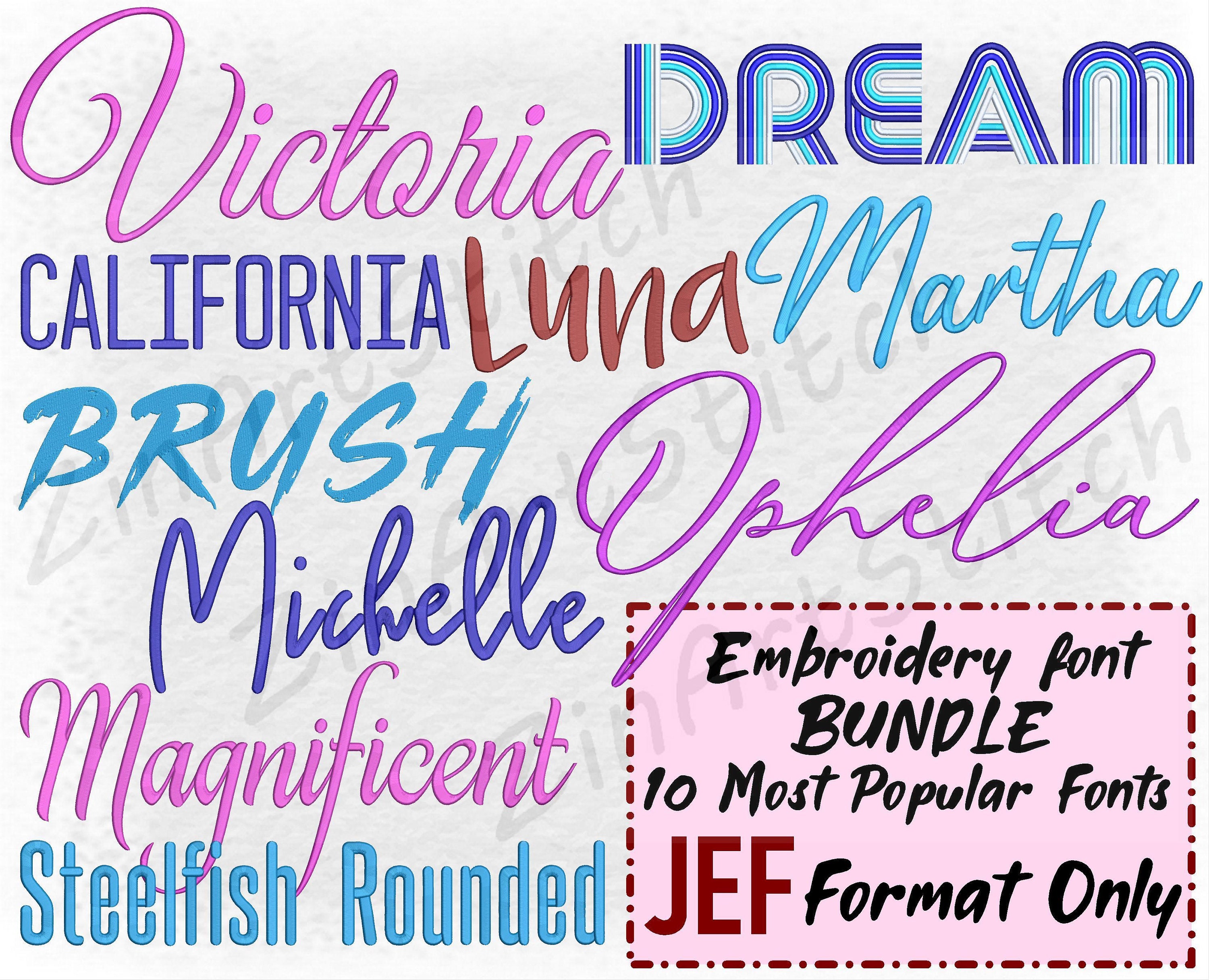 Bundle 10 Best Sellers Embroidery Fonts Embroidery Fonts Pack Etsy