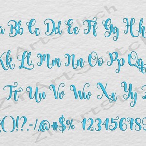 Starfish Script Embroidery Font Machine Embroidery Design Punctuations and numbers Instant Download 6 Sizes 8 Formats BX image 2