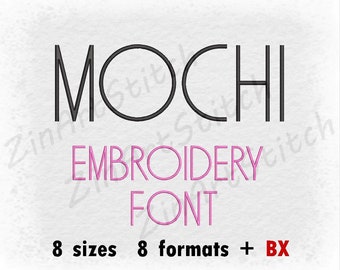 Mochi Embroidery Font Machine Embroidery Design Alphabet Instant Download 8 Sizes 8 Formats BX