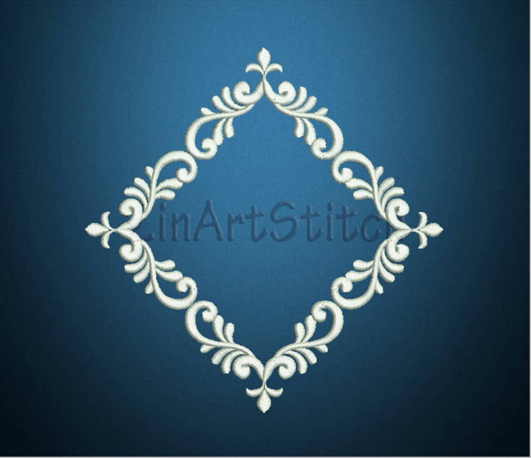 Monogram Embroidery Frame Design: Antique Royal Border (4 Sizes, 8 ...