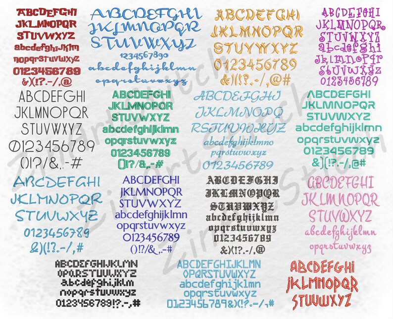 Bundle 60 Embroidery Fonts Package Embroidery Fonts Pack Etsy