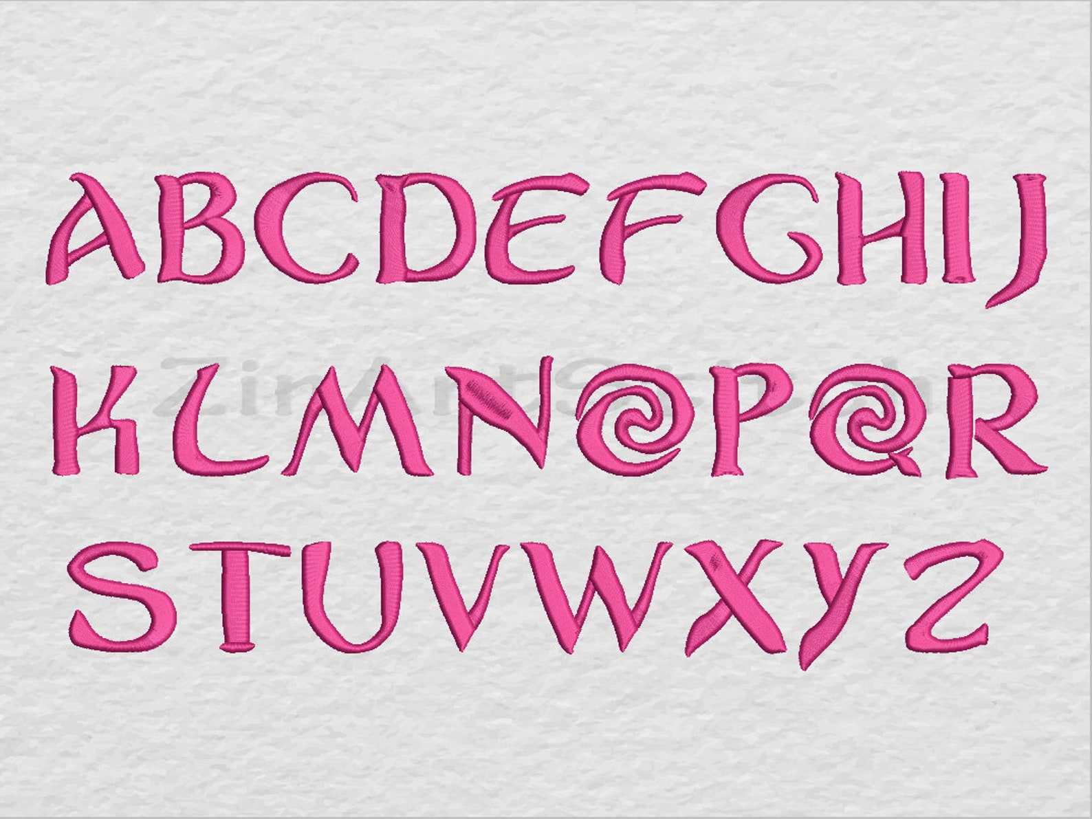 Embroidery Font Design Monogram Alphabet 7 Sizes 8 Formats BX Formats ...