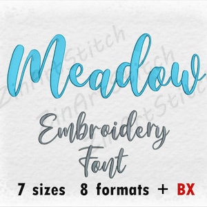 Fuente de bordado Meadow - Diseño de bordado a máquina - Descarga instantánea - 7 tamaños